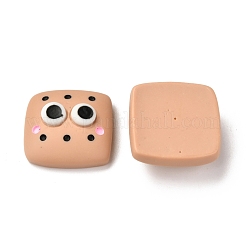 クックイト樹脂カボション  模造食品  目の正方形  砂茶色  18.5x18.5x7.5mm&nbsp;RESI-F020-20