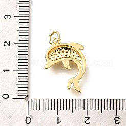 Brass Micro Pave Clear Cubic Zirconia Pendants&nbsp;KK-Q040-03I-G
