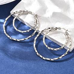 201 Stainless Steel Earrings&nbsp;LS-EJEW-Q026-06P-A