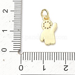 Brass Micro Pave Cubic Zirconia Pendants&nbsp;KK-H255-33G