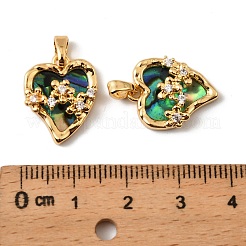 Brass Micro Pave Clear Cubic Zirconia Pendants&nbsp;KK-G538-04G-01