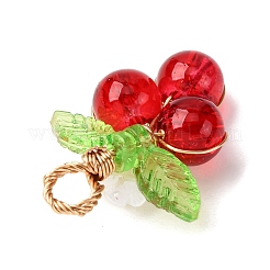 Spray Painted Crackle Glass Pendants&nbsp;PALLOY-JF04489