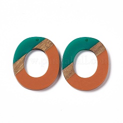 Opaque Resin & Walnut Wood Pendants&nbsp;RESI-M027-01A