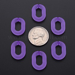 透明なアクリルコネクターリング  クイックリンクコネクター  艶消し  オーバル  紫色のメディア  19.5x15x5mm  内径：6x11mm&nbsp;MACR-S373-19B-D07