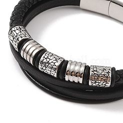 Braided Microfiber Leather Multi-strand Bracelets&nbsp;LS-BJEW-B096-07B