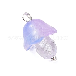 Mushroom Transparent Glass Pendants&nbsp;PALLOY-JF03654-02