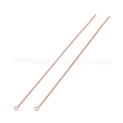 イオンプレーティング(IP) 304 ステンレス スタッド イヤリング ファインディング  穴付き  アメリカンピアス  ローズゴールド  109x1x0.4mm  穴：1.7mm  ピン：0.7mm&nbsp;X-STAS-E161-07RG