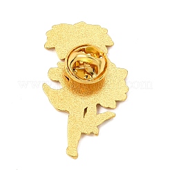 花柄エナメルピン  バックパックの服用の金合金のラペルピンバック  デイジー  ホワイト  38x22mm&nbsp;AL-CBA3E19-02G-01