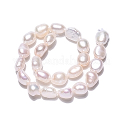 天然養殖淡水パールビーズ連売り  研磨両側  乳白色  7~8.5x6~7x4~6mm  穴：0.6mm  約23個/連  7.09''（18センチメートル）&nbsp;PEAR-N014-06E-01