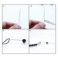 Tarnish Resistant Stainless Steel Collapsible Big Eye Beading Needles&nbsp;SENE-PW0013-02D