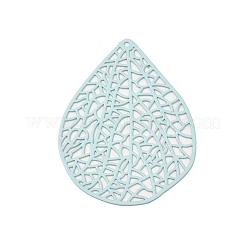 スプレー塗装された430ステンレススチールの大きなペンダント  ティアドロップチャーム  カラフル  50x37x0.5mm  穴：1.4mm&nbsp;STAS-G300-06