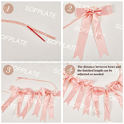 Cloth Bowknot Garland&nbsp;AJEW-WH20064-76C
