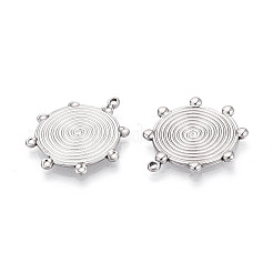 304ステンレスペンダント  渦のチャーム  ステンレス鋼色  25x22.5x2mm  穴：1.5mm&nbsp;STAS-N108-67P