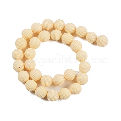 合成サンゴ彫刻ビーズ連売り  染め  ラウンド  レモンシフォン  12mm  穴：1.4mm  約31個/連  14.37インチ(36.5cm)&nbsp;CORA-C003-08