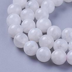 天然レインボー ムーンストーン ビーズ 連売り  グレードAB  ラウンド  8mm  穴：1mm  約50個/連  15.3インチ（39cm）&nbsp;G-G970-37-8mm
