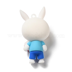 フィギュアプラスチック漫画大きなペンダント  ウサギのチャーム  DIYキーチェーン作成用  スター  60x32x24mm  穴：2.5mm&nbsp;PVC-Q095-04B