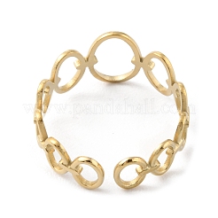 304ステンレススチールリングラップオープンカフリング  14KGP本金メッキ  内径：17mm&nbsp;RJEW-D002-06G
