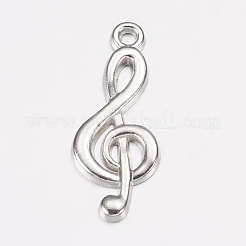 Tibetan Style Alloy Treble Clef Pendants&nbsp;X-TIBEP-R315-AS-LF