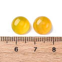 天然黄色の瑪瑙のカボション  染め＆加熱  半円/ドーム  10x5.5mm&nbsp;G-K348-07B-03