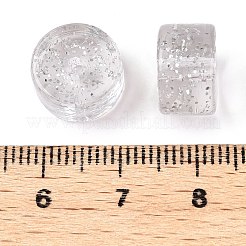 不透明なアクリルスペーサービーズ  コラム  銀  8x12mm  穴：2.5mm&nbsp;OACR-ZX006-15J