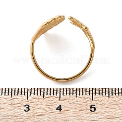 304ステンレススチール製ヒトデと貝殻のオープンカフリング、女性用  18KGP本金メッキ  内径：18mm&nbsp;LS-RJEW-C095-09G