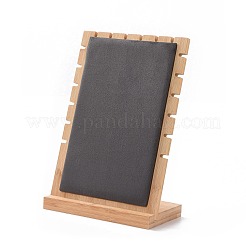 竹ネックレス陳列台  L字型ロングチェーンディスプレイスタンド  長方形  グレー  17.5x24.5cm&nbsp;NDIS-E022-03A