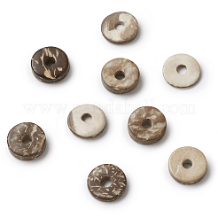ココナッツビーズ  染め  ドーナツ  レモンシフォン  12x4mm  穴：3mm  約100個/袋&nbsp;COCB-TA0001-02C-12mm