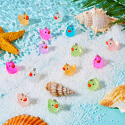48Pcs 8 Colors Transparent Resin Pendants Colorful Night Glow Duck Pendant Creative Jewelry Accessories&nbsp;JX860A
