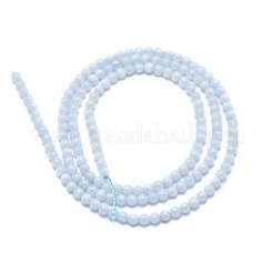 天然石ブルーレースアゲートビーズ連売り  ラウンド  2mm  穴：0.5mm  約195個/連  15.35インチ（39cm）&nbsp;G-A177-04-09