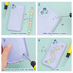 DIYキーホルダー用プラスチックスタービーズチェーン5個（5色）  電話ケース装飾ジュエリーアクセサリー  合金ネジナットとネジ付き  プラチナ  ミックスカラー  16.5cm  1pc /カラー&nbsp;MOBA-PH0001-08