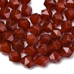 天然石カーネリアンビーズ連売り  スターカットラウンドビーズ  多面カット  染め＆加熱  9~10x9~10x9~10mm  穴：1~1.4mm  約38~40個/連  14.88''（15.08''センチメートル）&nbsp;G-Z119-A06-03