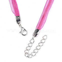 Waxed Cord and Organza Ribbon Necklace Making&nbsp;NCOR-T002-146
