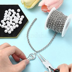 5m 304 ステンレススチール ローロチェーン  溶接されていない  スプールで  ステンレス鋼色  4x4x1.5mm&nbsp;CHS-CJ0001-35