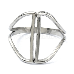 女性用304ステンレスリング  ステンレス鋼色  18mm  内径：18mm&nbsp;RJEW-M019-07P