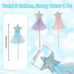3Pcs 3 Colors Polyester Sequin Star Fairy Wand&nbsp;DIY-CP0011-94B