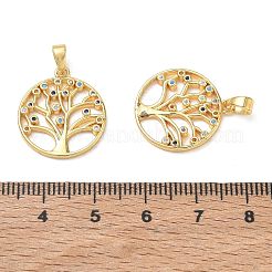 Brass Micro Pave Cubic Zirconia Pendants&nbsp;CU-CBA84C5-09G-01