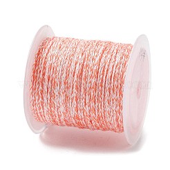 20mポリコットン編み紐  フラット  DIYのジュエリーには  ライトサーモン  2x0.7mm  約21.87ヤード（20m）/ロール&nbsp;OCOR-G015-03A-15