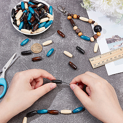 160Pcs 4 Colors Dyed Natural Wood Beads&nbsp;WOOD-SP0001-88
