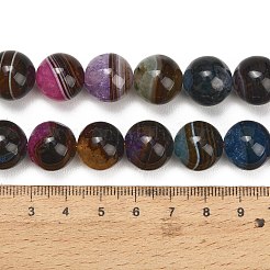 天然石瑪瑙ビーズ連売り  染め＆加熱  スムーズなラウンド  ミックスカラー  13.5~14.5mm  穴：1.2~1.4mm  約29個/連  15.94''（40.5センチメートル）&nbsp;GG-L001-L02-03C