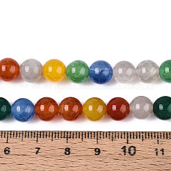天然石クラック瑪瑙ビーズ連売り  染め  ラウンド  カラフル  8~8.5mm  穴：0.8~0.9mm  約46個/連  14.37インチ（36.5cm）&nbsp;G-N349-09B-01