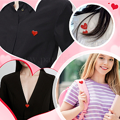 20Pcs Resin Heart Badge for Backpack Clothes&nbsp;HEAR-PH0001-02A
