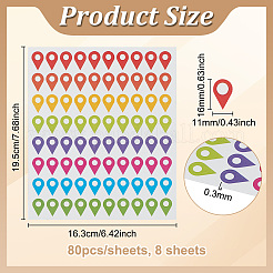 PVCランドマークサインステッカー  ミックスカラー  195x163x0.3mm  ステッカー：16x11mm  80枚/枚&nbsp;DIY-WH0308-735