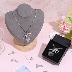 2Pcs 304 Stainless Steel Pendant Necklaces&nbsp;NJEW-DR00037