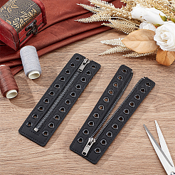 PU Leather Lace-in Boot Zipper Inserts&nbsp;LS-DIY-WH0474-002