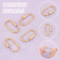 Ion Plating(IP) 304 Stainless Steel Screw Carabiner Lock Charms&nbsp;STAS-UN0047-24G