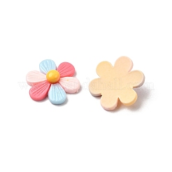 オペーク樹脂カボション  花  ミックスカラー  27x25x7mm&nbsp;RESI-K046-06