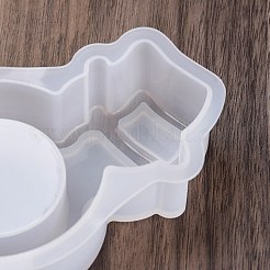 DIY クリスマス シリコン ホルダー モールド  燭台金型  ジェッソ樹脂鋳造金型  雪だるま  113x76x26mm  内径：38mm&nbsp;DIY-K073-42B
