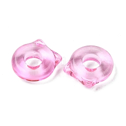 ガラスビーズ  猫  パールピンク  14.5x14x4.5mm  穴：6mm&nbsp;GLAA-D303-09I