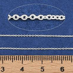 真鍮ローロチェーン  ハンダ付け  スプールで  銀  1x0.2mm&nbsp;CHC-P015-02S