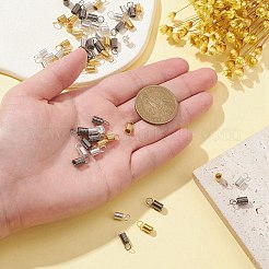 60本3色アイアンコードエンド  コイルコードエンド  ミックスカラー  10x4.5mm  穴：3.5mm  内径：3.2mm  20個/カラー&nbsp;IFIN-YW0003-23